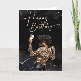 黒人女性の誕生日カード カード