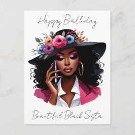 黒人女性の誕生日カード シーズンポストカード