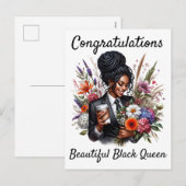 黒人女性の誕生日カード シーズンポストカード (正面/裏面)