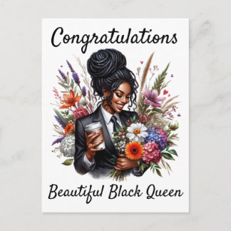 黒人女性の誕生日カード シーズンポストカード