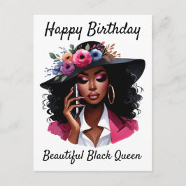 黒人女性の誕生日カード ポストカード