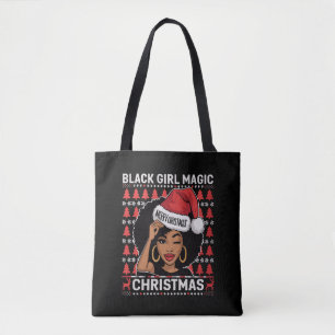 黒人女性の魔法 メリークリスマス アフリカ系アメリカ人  トートバッグ