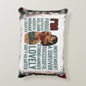 黒人女性はメラニン・クイーンシエスタ引用文 アクセントクッション (裏面(縦))