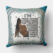 黒人女性はメラニン・クイーンシエスタ引用文 クッション (裏面)