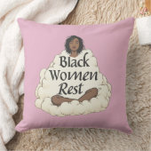 黒人女性は休む。 クッション (ブランケット)