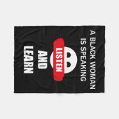 黒人女性は話の フリースブランケット (正面(横))