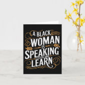黒人女性は話人の聞学ともの カード (黄色い花)