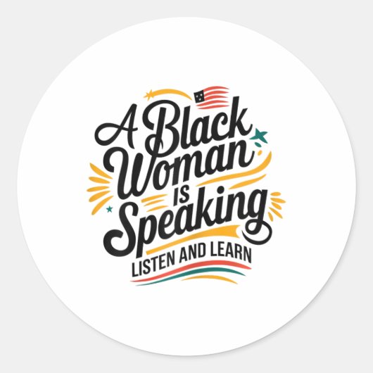 黒人女性は話人の聞学ともの ラウンドシール (正面)