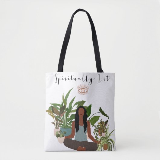 黒人女性めい想トート トートバッグ (正面)