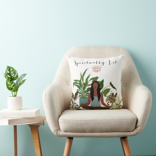 黒人女性めい想装飾用クッション クッション (椅子)