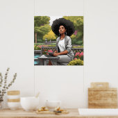 黒人女性アフリカ系アメリカ人スケッチポスタープリント ポスター (キッチン)