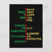 黒人女性アフリカ系アメリカ人メラニン女性sista シーズンポストカード (正面)