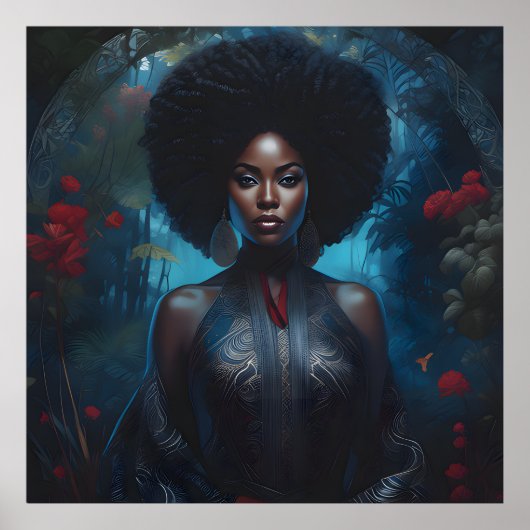 黒人女性アフリカ系アメリカ人油彩画ポスター ポスター (正面)