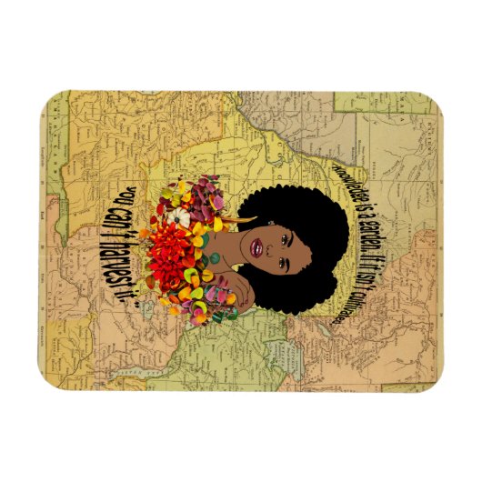 黒人女性アフリカ諺引用文知恵アート マグネット (横)