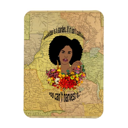 黒人女性アフリカ諺引用文知恵アート マグネット (縦)