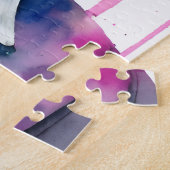 黒人女性アフロの髪とサングラスレインボーアート ジグソーパズル (側面)