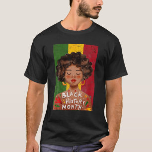 黒人女性アフロヴィンテージ黒人歴史月間ギフト Tシャツ