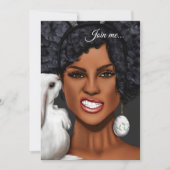 黒人女性イースターバースデーパーティー 招待状 (正面)