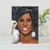 黒人女性イースターバースデーパーティー 招待状 (スタンド正面)