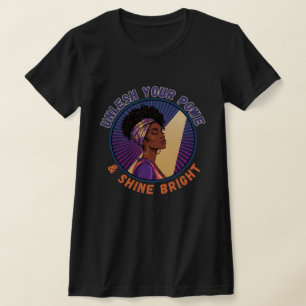 黒人女性エンパワーメント ブラックウーマン パワー解き放て Tシャツ
