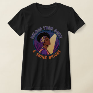 黒人女性エンパワーメント ブラックウーマン パワー解き放て Tシャツ