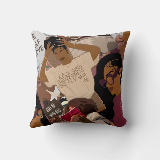 黒人女性オリジネーター枕 クッション (裏面)