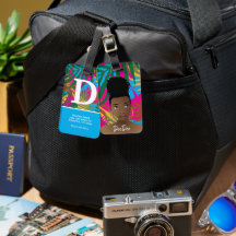 黒人女性カラフルトロピカル葉ブルー