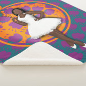 黒人女性カラフル風船花柄ティール（緑がかった色） シェルパブランケット (3/4)