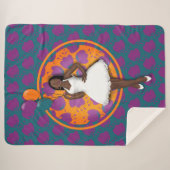 黒人女性カラフル風船花柄ティール（緑がかった色） シェルパブランケット (正面(横))