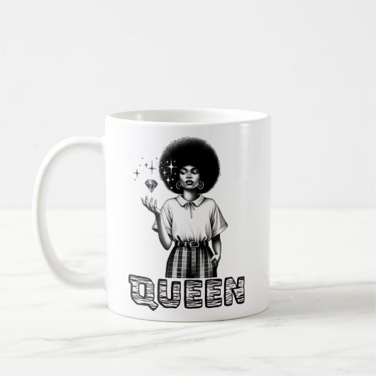 黒人女性クイーンブラックライフ・マター コーヒーマグカップ (左)