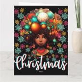 黒人女性クリスマスメラニンシアスタシスタクリスマスシスタ カード (裏面)
