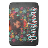 黒人女性クリスマスメラニンシアスタシスタクリスマスシスタ バスマット (正面縦)