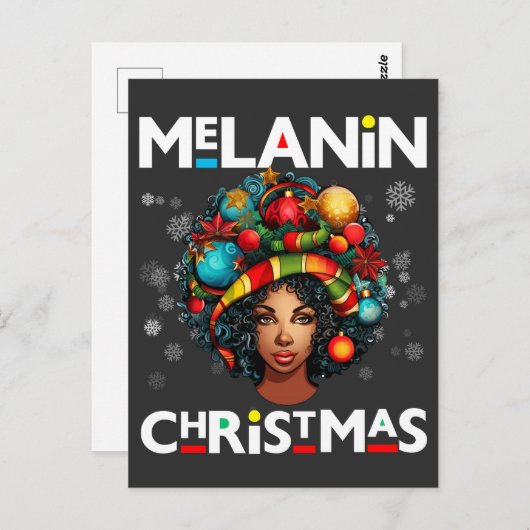 黒人女性クリスマスメラニンシアスタシスタクリスマスシスタ ポストカード (正面/裏面)