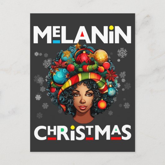 黒人女性クリスマスメラニンシアスタシスタクリスマスシスタ ポストカード (正面)