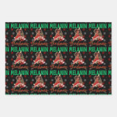 黒人女性クリスマスメラニンシアスタシスタクリスマスシスタ ラッピングペーパーシート (正面3)