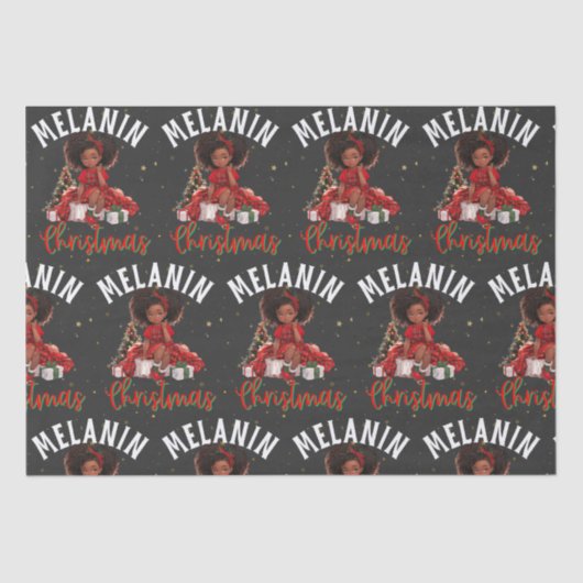 黒人女性クリスマスメラニンシアスタシスタクリスマスシスタ 薄葉紙 (正面)