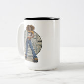 黒人女性コーヒーマグ ツートーンマグカップ (正面左)