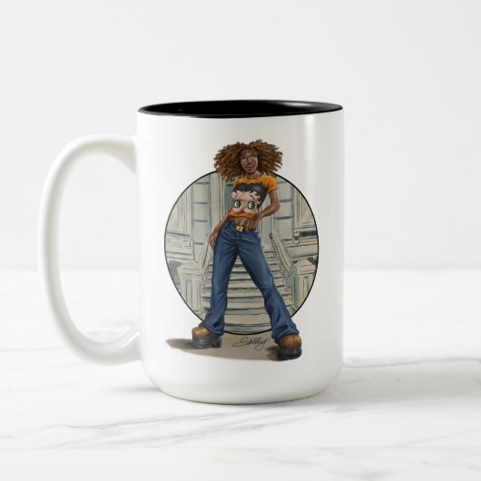 黒人女性コーヒーマグ ツートーンマグカップ (左)