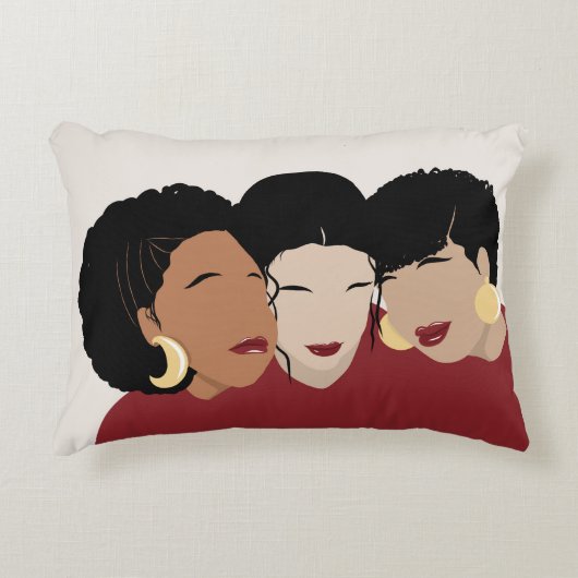 黒人女性シスター・フレンズ アクセントクッション (正面)