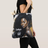 黒人女性トートバパーソナライズされたッグ トートバッグ (クローズアップ)