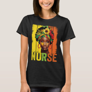 黒人女性ナースアフロメラニンヴィンテージブラックヒスト Tシャツ