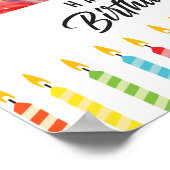 黒人女性ハッピーバースデー数々のカラー ポスター (角)