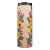 黒人女性バラ&ひまわりカーリーアフロシスタ タンブラー (裏面)