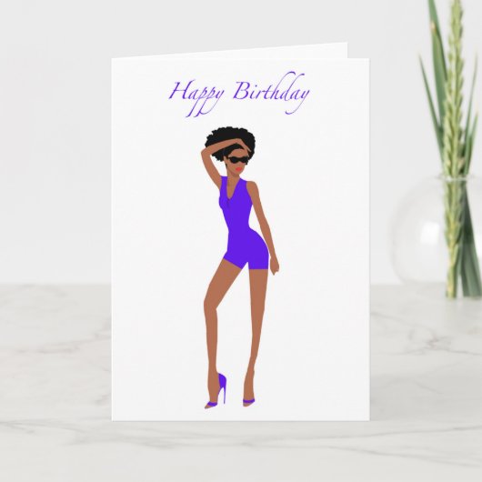 黒人女性バースデーカード カード (正面)