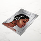 黒人女性バースデーパーティーフォイル招待状 箔招待状 (回転した状態)