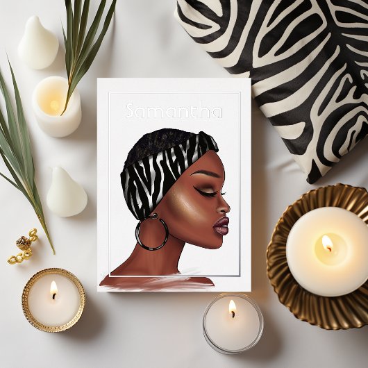 黒人女性バースデーパーティーフォイル招待状 箔招待状