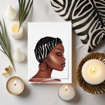 黒人女性バースデーパーティーフォイル招待状