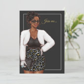 黒人女性バースデーパーティー 招待状 (スタンド正面)
