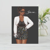 黒人女性バースデーパーティー 招待状 (スタンド正面)