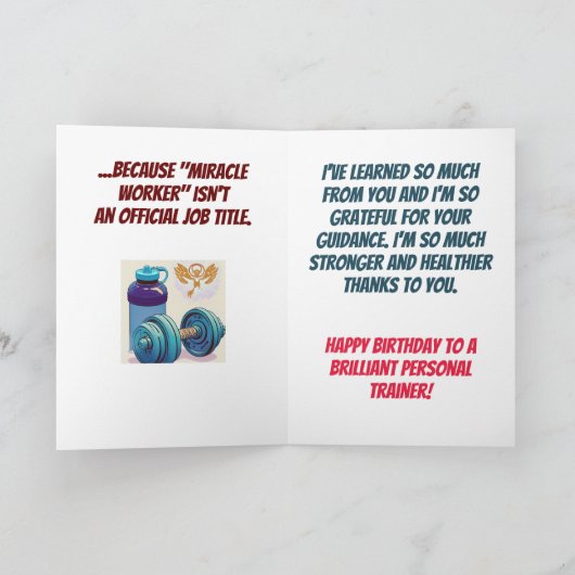 黒人女性パーソナルトレーナーまたはコーチ誕生日 カード (内部)